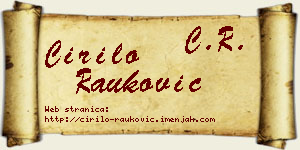 Ćirilo Rauković vizit kartica